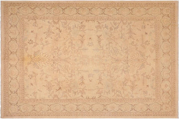 handmade Traditional Kafkaz Chobi Ziegler Tan Brown Hand Knotted RECTANGLE 100% WOOL area rug 8 x 11